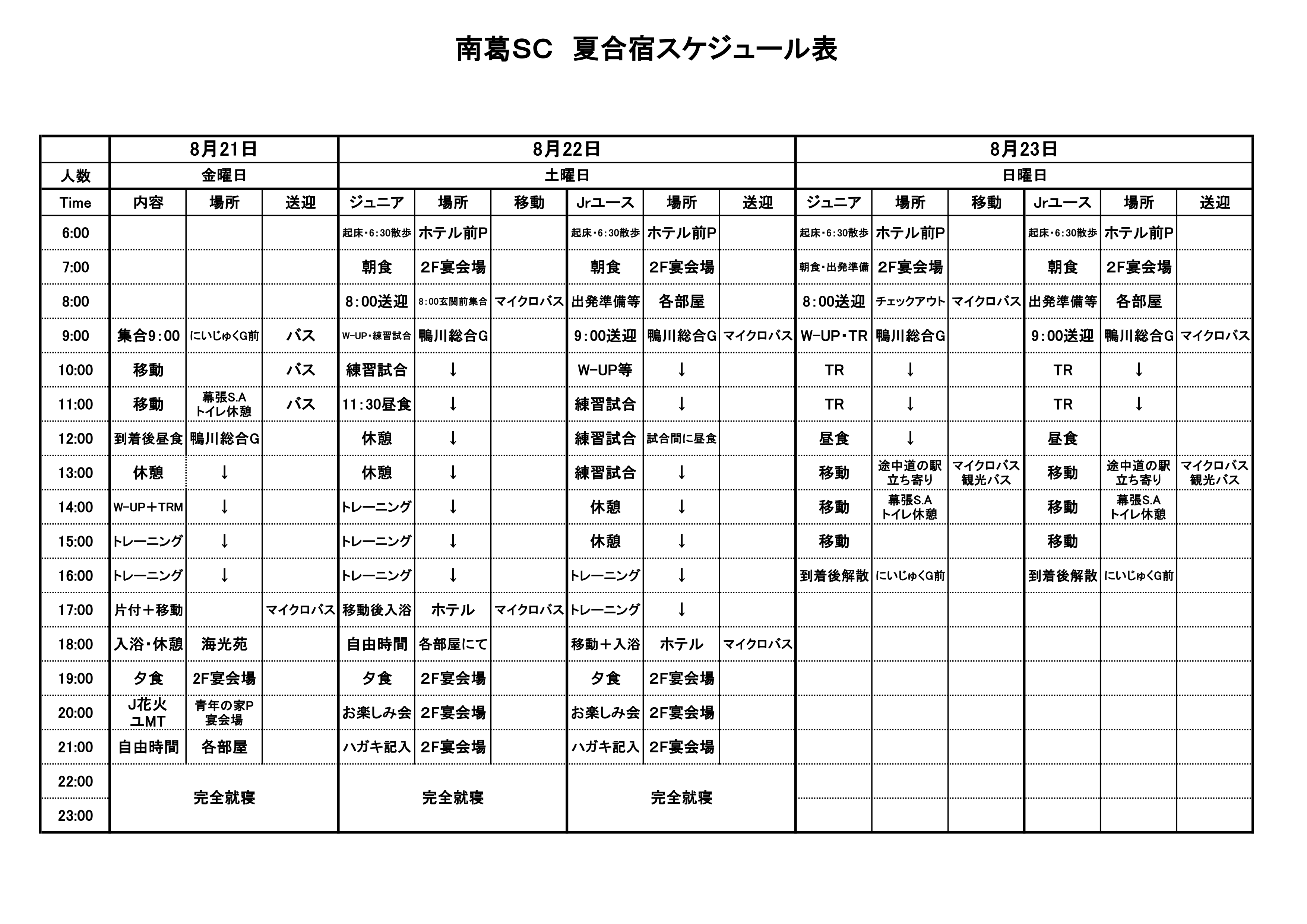 スクール生対象 南葛sc夏合宿参加者募集 南葛scオフィシャルサイト 葛飾区からjリーグへ